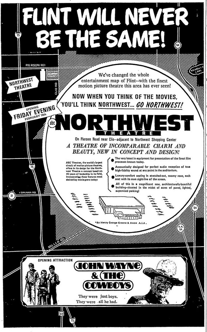 Northwest Theatre - 1972 Opening Ad (newer photo)